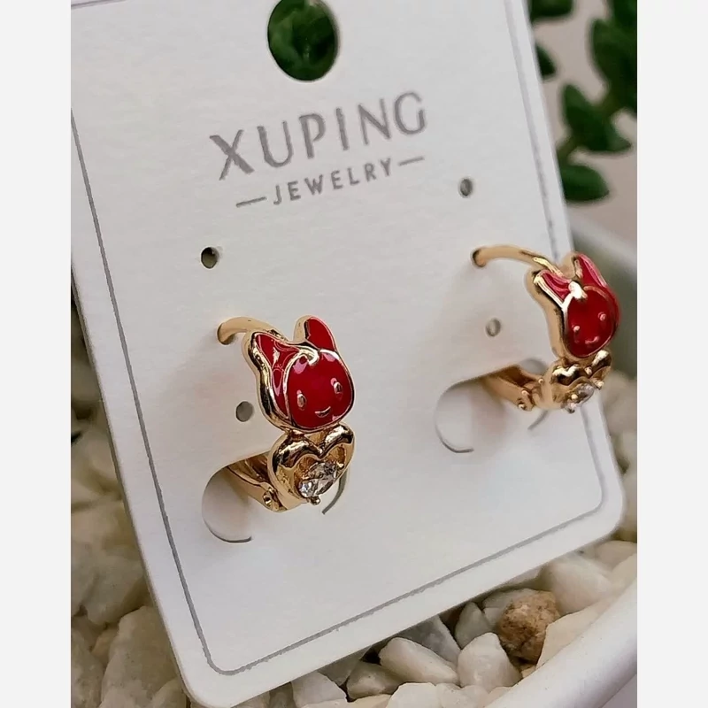 گوشواره خرگوش حلقه میناکاری کاری ژوپینگ