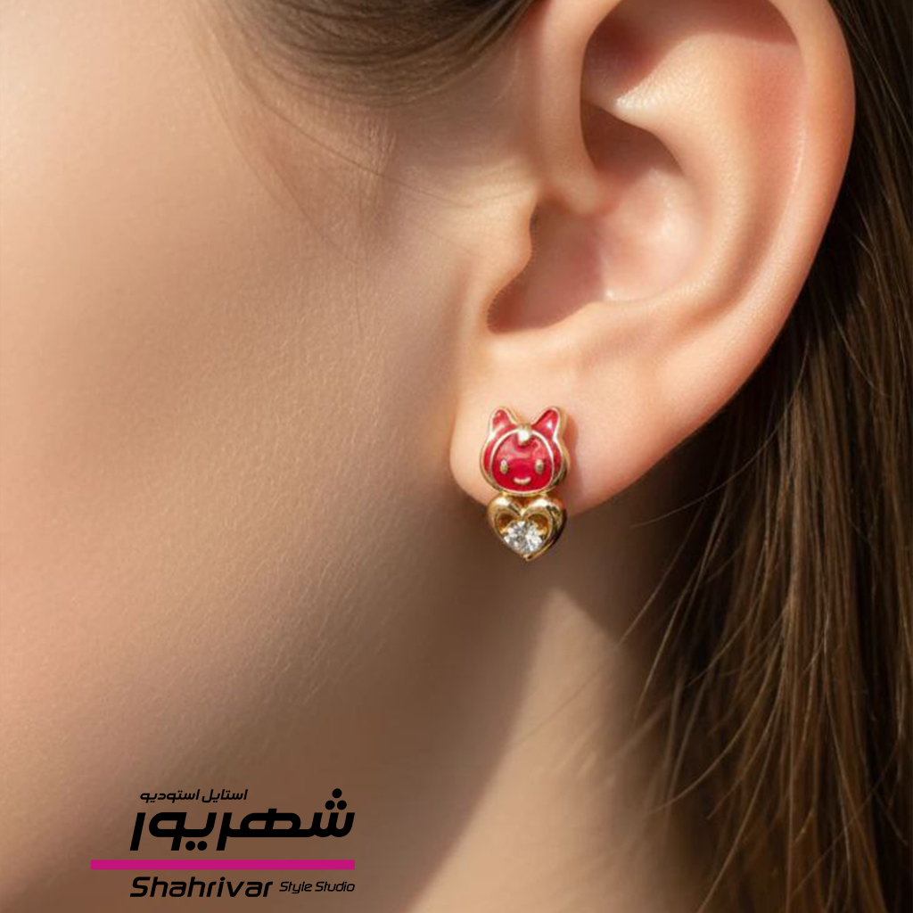 گوشواره خرگوش حلقه میناکاری کاری ژوپینگ