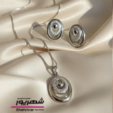 نیم ست سیلور ژوپینگ بیضی کلاسیک نگین دار