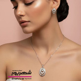 نیم ست سیلور ژوپینگ بیضی کلاسیک نگین دار