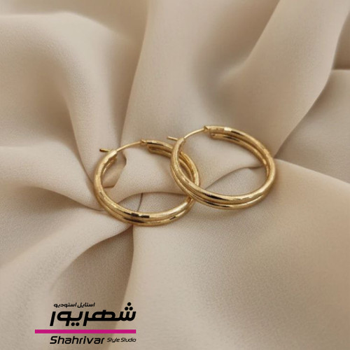 گوشواره حلقه طلایی زنانه ژوپینگ