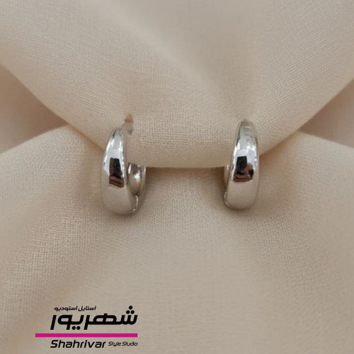 گوشواره حلقه مدرن مینیمال نقره ای زنانه ژوپینگ طرح طلا .1.2سانتی متر
