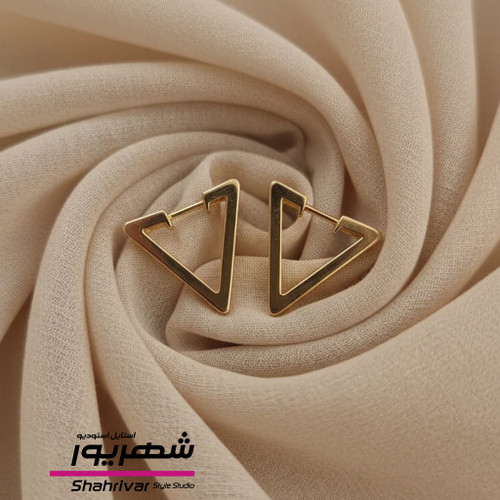 گوشواره طلایی جواهری ژوپینگ زنانه طرح طلا مثلث