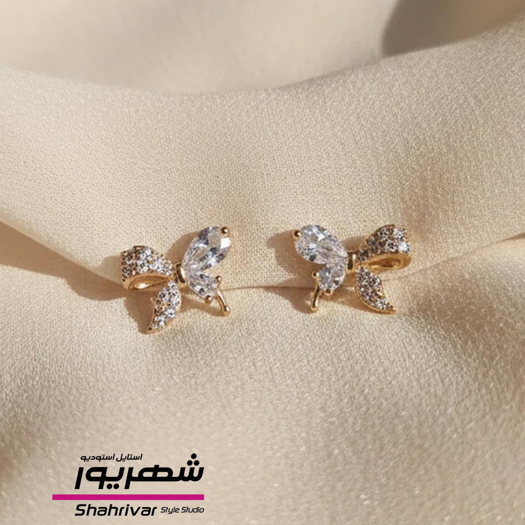 گوشواره میخی جواهری ژوپینگ زنانه