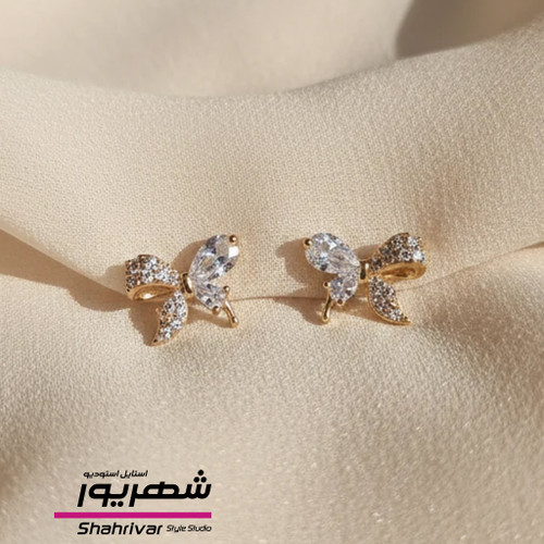 گوشواره میخی جواهری ژوپینگ زنانه