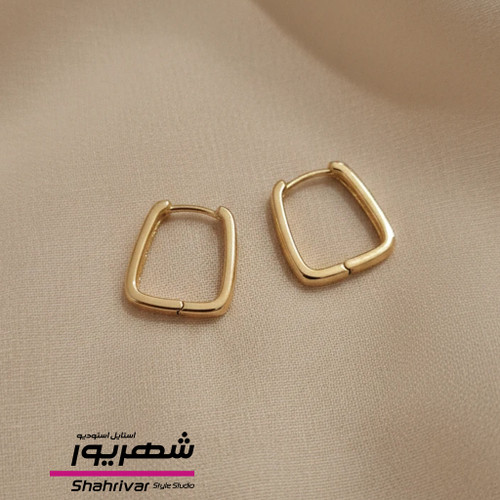گوشواره حلقه طلایی مینیمال ژوپینگ زنانه طرح طلا