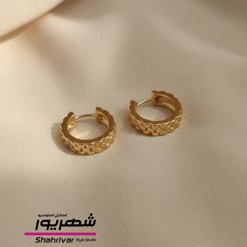 گوشواره طلایی حلقه رولکسی ژوپینگ زنانه طرح طلا