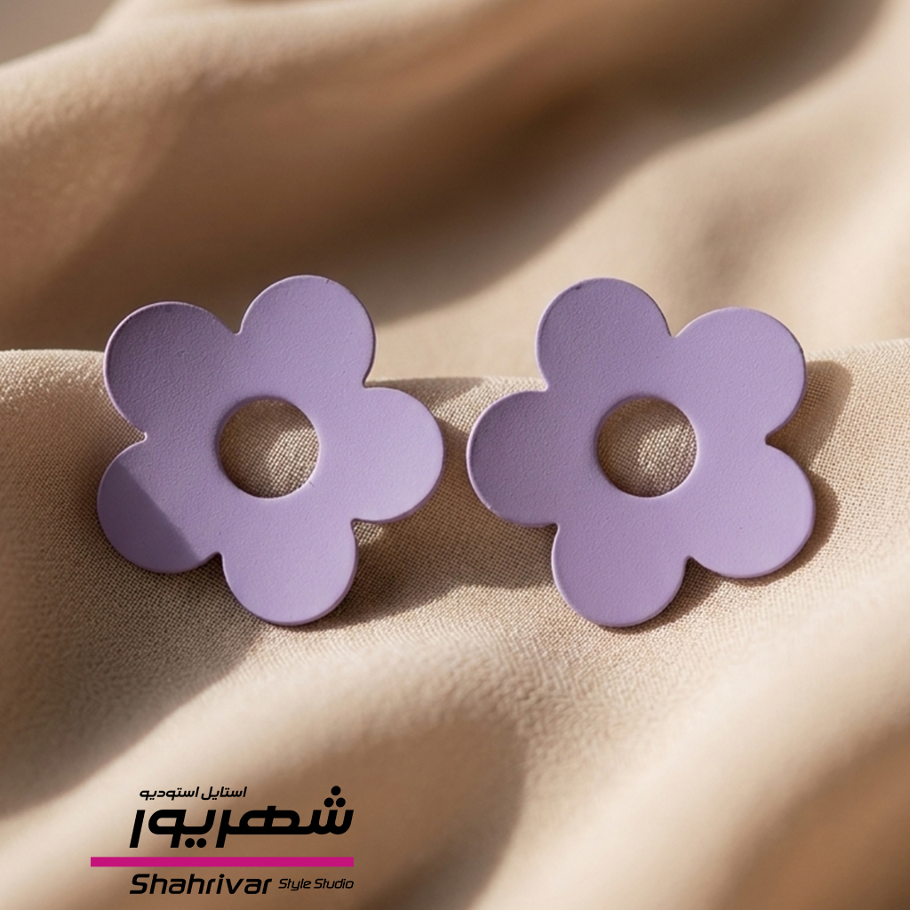 گوشواره میخی گل یاسی