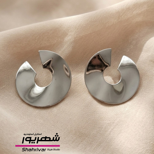 گوشواره میخی نقره ای دایره مدرن